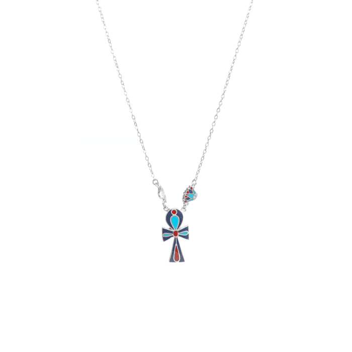 Ankh Lotus Silver Necklace - Image 2