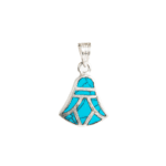 Turquoise Lotus Silver Pendant