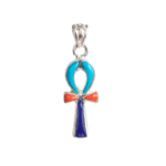 Colorful Silver Ankh Pendant