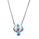 Horus Falcon Silver Colorful Necklace