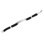 Silver Egyptian Cartouche Bracelet with black rubber