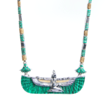 Greenstone Beaded Isis Silver Necklace