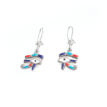 Colorful Eye of Horus Silver Earrings