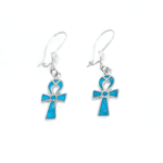 Turquoise Ankh Silver Earrings