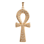 Egyptian Ankh ‘Key of Life’ Diamond Gold Pendant (Yellow Gold)