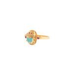 Remarkable Amethyst Turquoise Scarab Ring - Image 6